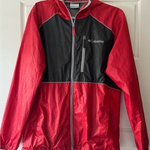 Columbia Red and Black Raincoat